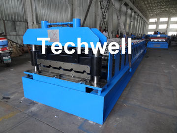 Roof Wall Panel Cold Roll Forming Machine / Roof Wall Cladding Roll Forming Machine With PLC Control System