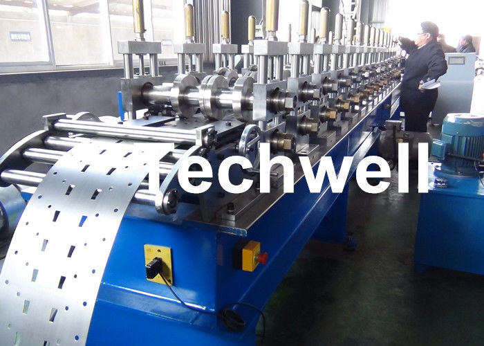 Rolo ereto da cremalheira da folha de aço da prateleira do armazenamento que forma a máquina para o perfil do shelving do armazenamento do metal