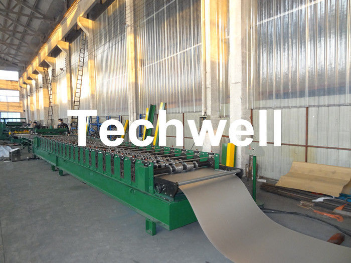 Rolo da plataforma de assoalho da construção de aço que forma a máquina para fazer o painel do Decking do assoalho da estrutura do metal