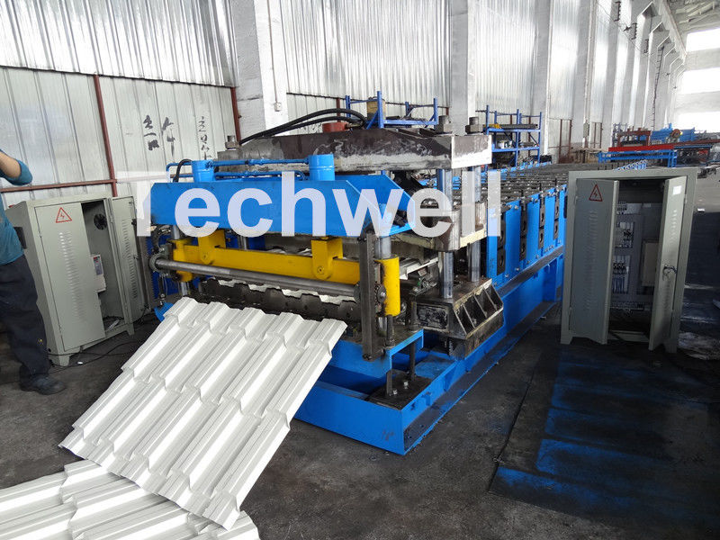 o rolo da telha do metal 7.5KW que forma a máquina para o aço da cor/galvanizou a bobina