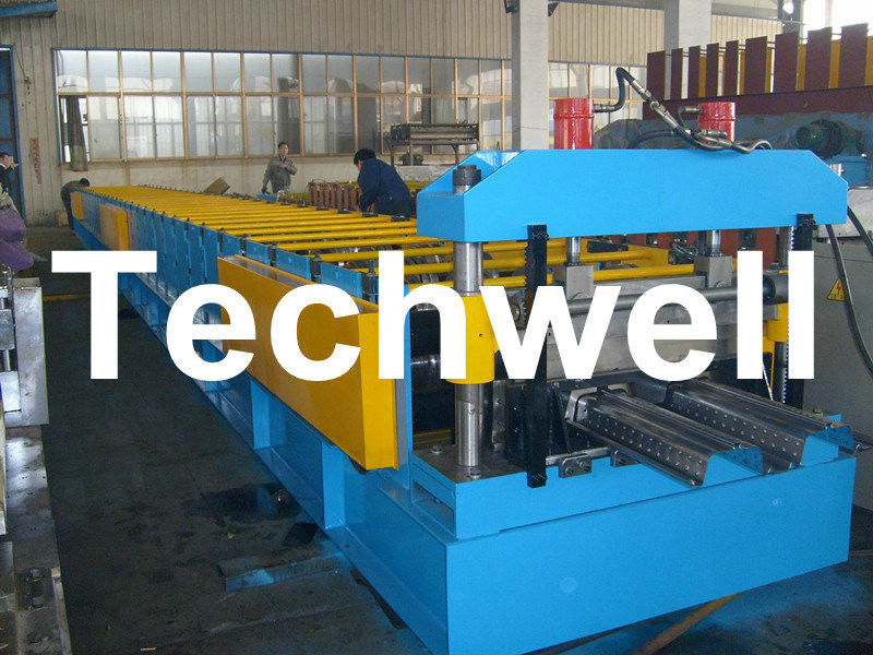 Aço colorido 380V 3 rolo da folha do Decking do assoalho da fase 50Hz que forma o controle do PLC da máquina