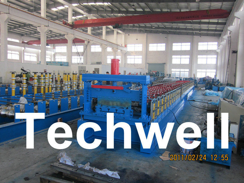 Rolo da plataforma de assoalho da construção de aço que forma a máquina para a plataforma do telhado, telha de aço TW-FD1250