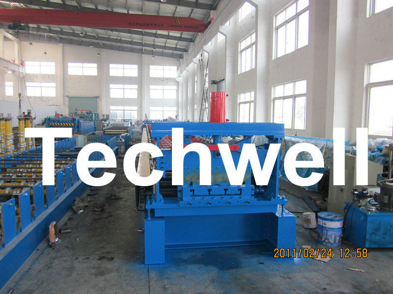 Rolo da plataforma de assoalho da construção de aço que forma a máquina para a plataforma do telhado, telha de aço TW-FD1250