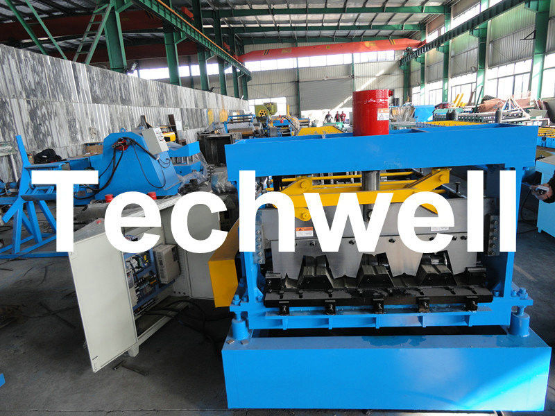 Rolo da plataforma de assoalho da construção de aço que forma a máquina para a plataforma do telhado, telha de aço TW-FD1250