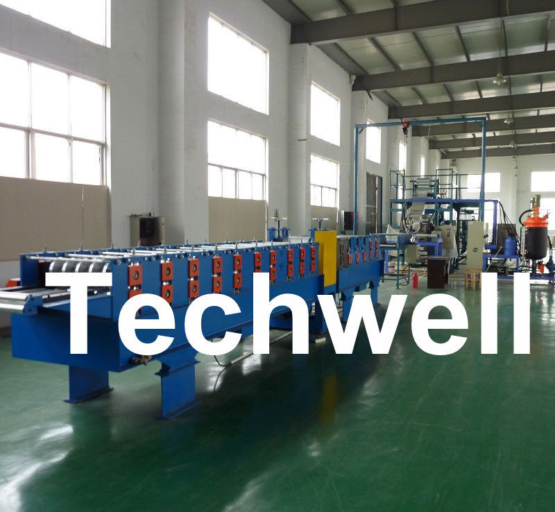 Máquina contínua automática do painel de sanduíche do plutônio para a casa da casa pré-fabricada, casa móvel TW-PU1000