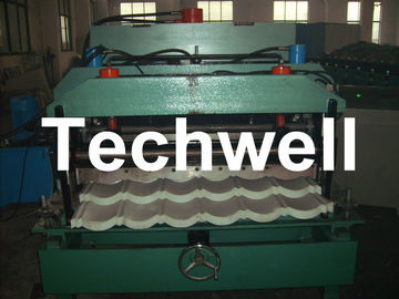 Double Press Step Tile Roll Forming Machine With PANASONIC PLC , Touch Screen , HRC 50 - 60